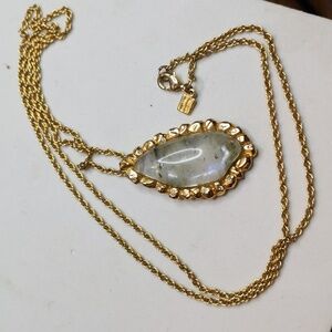 Alexis bittar gold tone chain moonstone pendant charm